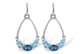 A206-48590: EARR 3.75 BLUE TOPAZ 4.17 TGW