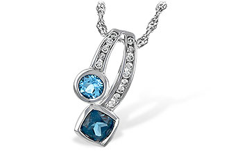A207-44990: NECKLACE .91 TW BLUE TOPAZ 1.04 TGW