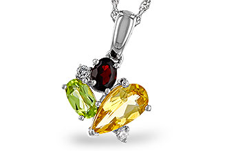 A292-84945: NECKLACE .79 SEMI PREC (CIT,PER,GAR) .82 TGW