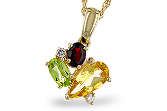 A292-84945: NECKLACE .79 SEMI PREC (CIT,PER,GAR) .82 TGW