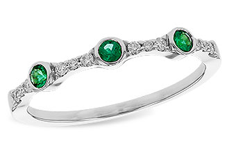 A292-84954: LDS WED RG .11 EMERALD .20 TGW