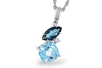 A292-85827: NECKLACE 2.37 TW BLUE TOPAZ 2.40 TGW