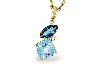A292-85827: NECKLACE 2.37 TW BLUE TOPAZ 2.40 TGW
