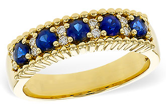 A292-90436: LDS WED RG .64 TW SAPPHIRE .76 TGW