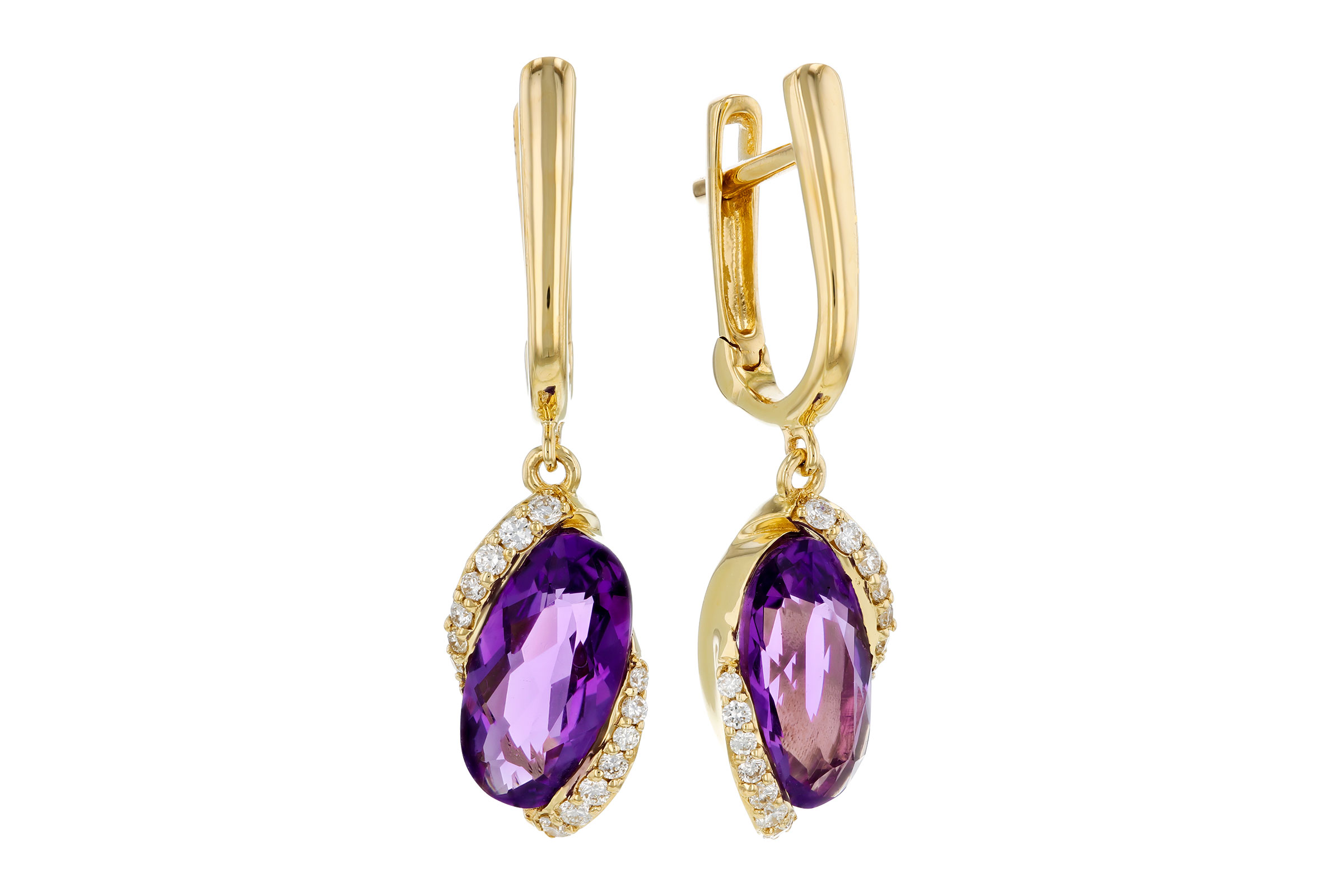 A293-74954: EARRINGS 2.14 TW AMETHYST 2.26 TGW (10x5MM AMY)