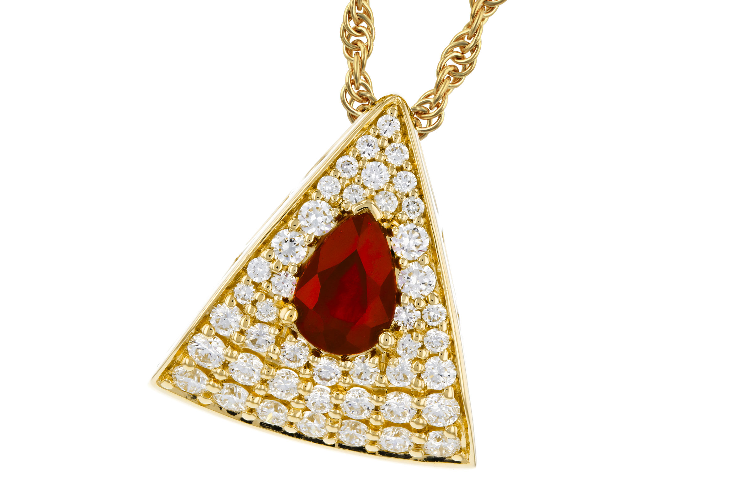 A293-74990: NECKLACE .46 RUBY .80 TGW (6x4MM RU)