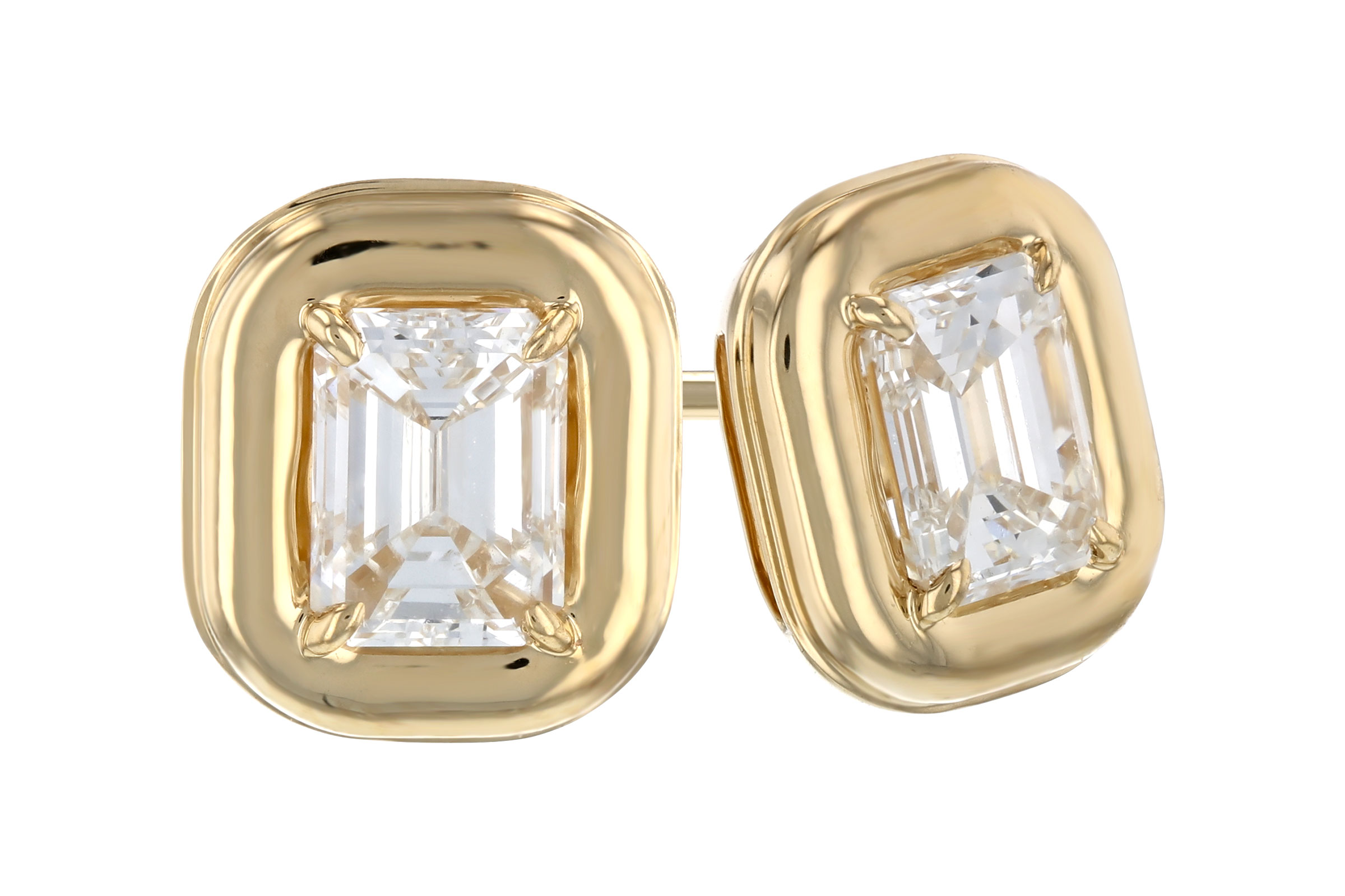 A293-75836: EARRINGS .48 TW EMERALD CUT DIA