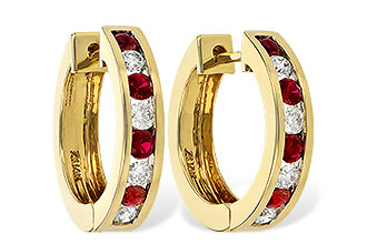 B019-21281: EARRINGS .59 RUBY 1.02 TGW