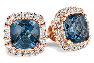 B207-37663: EARR 2.14 LONDON BLUE TOPAZ 2.40 TGW (6MM LBT)