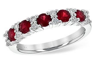 B208-28636: LDS WED RG .88 RUBY 1.12 TGW