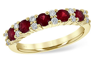 B208-28636: LDS WED RG .88 RUBY 1.12 TGW