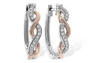 B208-30399: EARRINGS .15 TW (ROSE & WG)