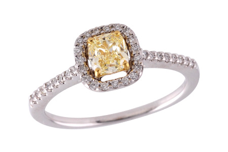B291-00399: LDR .77 FANCY LGT YELL DIA .95 TW (GIA1279297180)