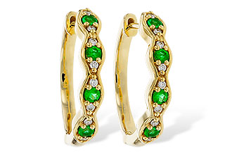 B292-90390: EARRINGS .20 TW EMERALD .30 TGW