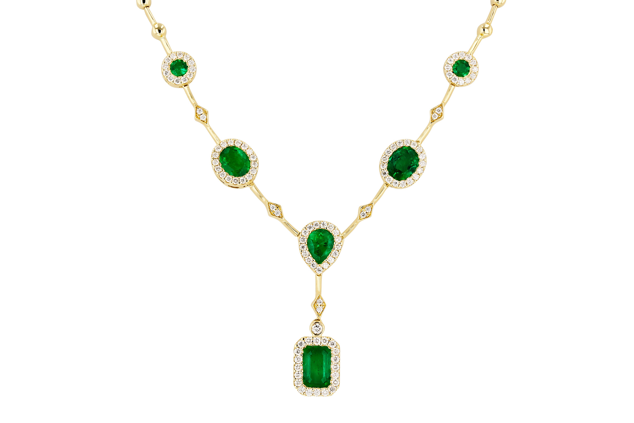B293-74918: NECKLACE 1.66 TW EMERALD 2.08 TGW (17")