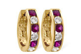 C019-21281: EARRINGS 1.22 RUBY 2.06 TGW