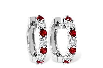 C019-21299: EARRINGS .64 RUBY 1.05 TGW