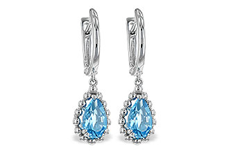 C207-40445: EARRING BLUE TOPAZ 1.70 TW