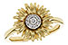 C291-94990: D291-94063 WITH YG & PETALS / WG SETTING .10 TW