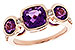 C291-96736: LDS RG 2.25 TW AMETHYST 2.50 TGW (7MM CUSHION)