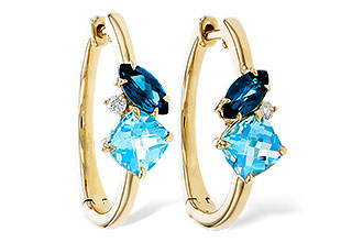 C292-85827: EARRINGS 1.82 TW BLUE TOPAZ 1.86 TGW