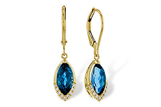C292-89545: EARR 2.42 TW LONDON BLUE TOPAZ 2.50 TGW (9x5MM MQ)