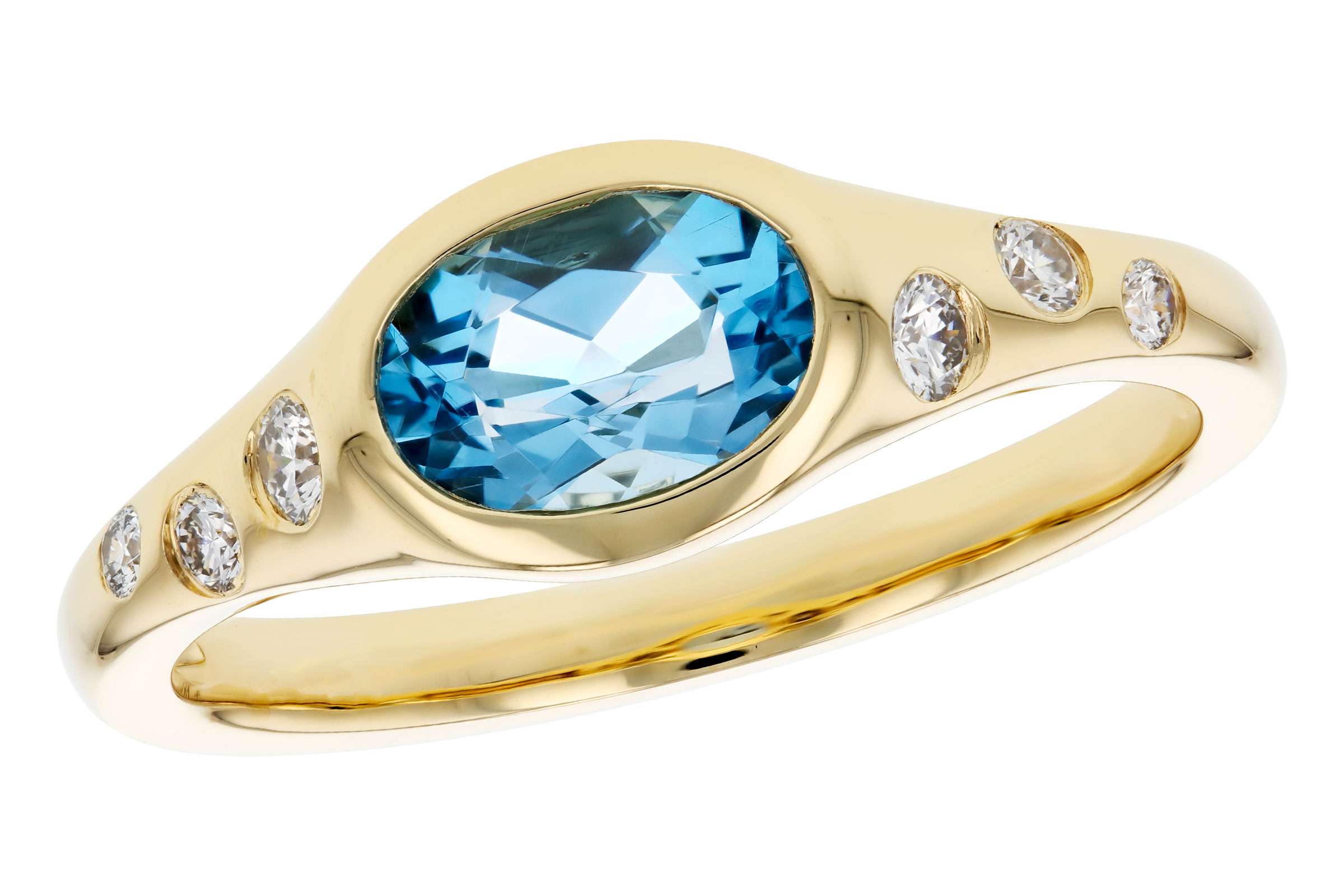 C293-74936: LDS RG .94 BLUE TOPAZ 1.08 TGW (7x5MM OV)