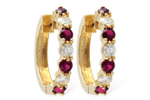 D019-21299: EARRINGS 1.30 RUBY 2.08 TGW