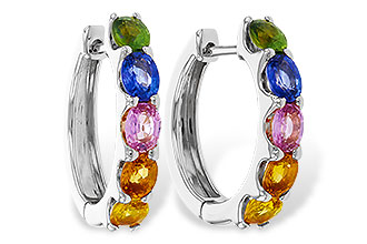 D292-84936: EARRINGS 2.20 TW MULTI-COLOR SAPPHIRE