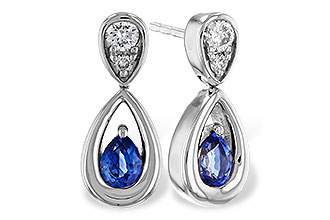 D292-84954: EARRINGS .42 SAPPHIRE .54 TGW (4x3 SAPP)
