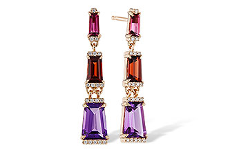 D292-85890: EARRINGS 1.98 SEMI-PREC (PT,GT,AMY) 2.05 TGW