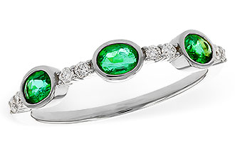D292-90372: LDS WEDDING RG .46 TW EMERALD .58 TGW