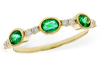 D292-90372: LDS WEDDING RG .46 TW EMERALD .58 TGW