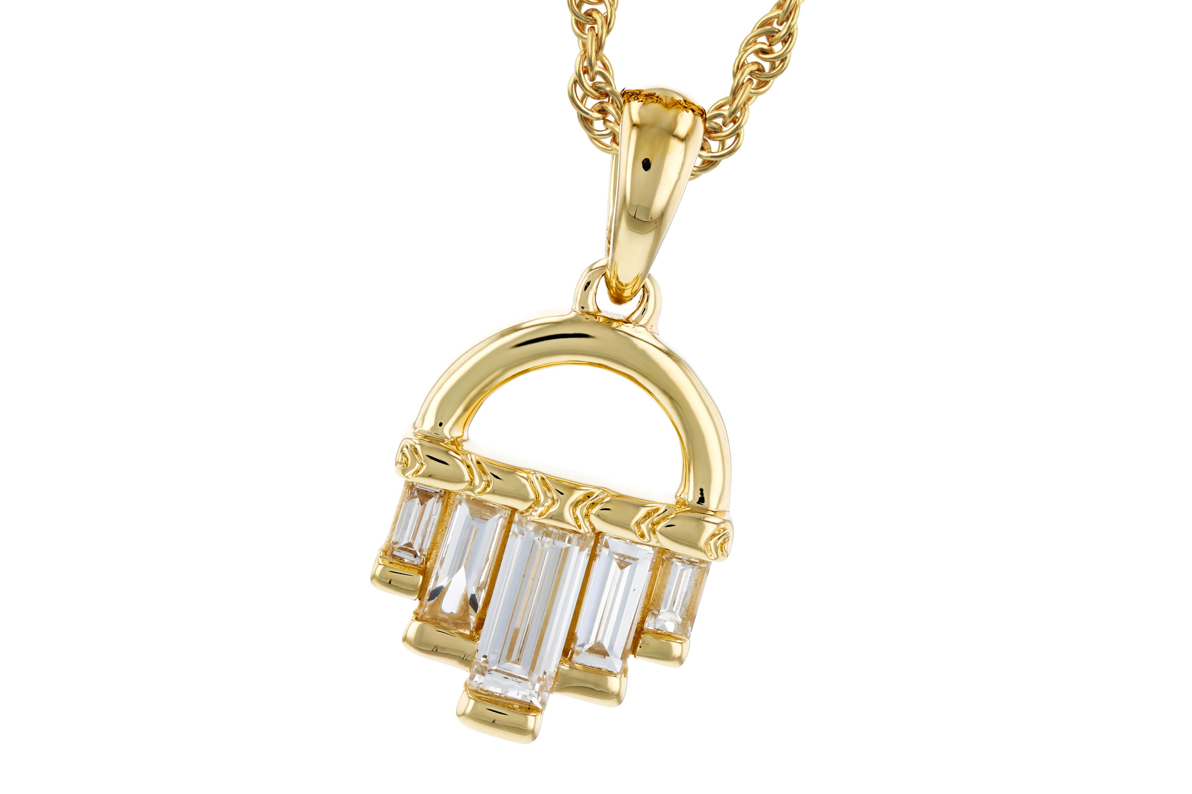 D293-74945: NECKLACE .46 TW BAGUETTE DIAMONDS