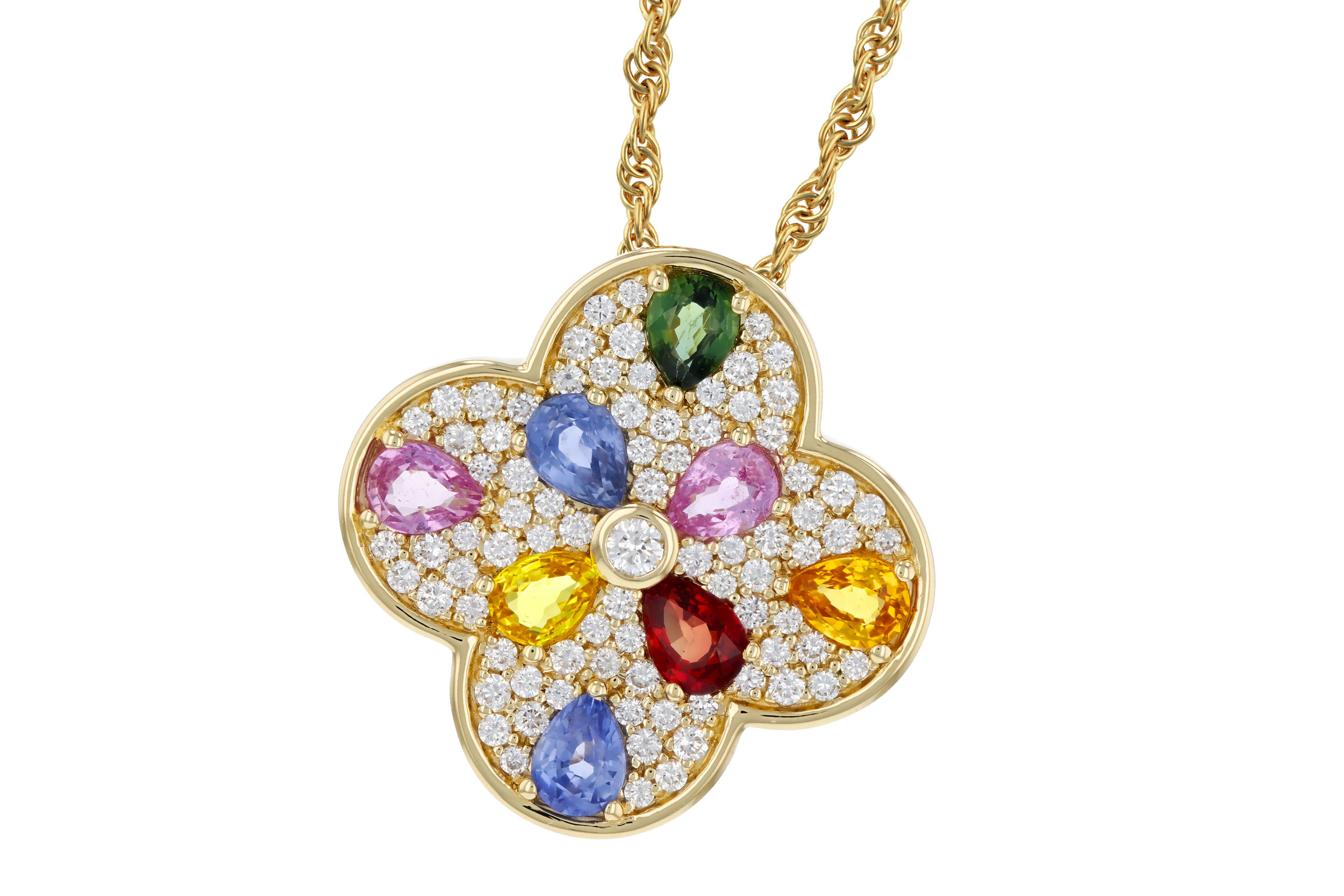 D293-75863: NECKLACE 1.40 MULTI-COLOR SAPPH 1.82 TGW