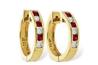 E019-21281: EARRINGS .29 RUBY .50 TGW