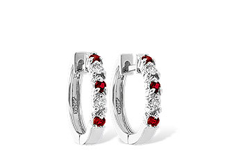 E019-21299: EARRINGS .17 RUBY .26 TGW
