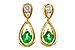 E292-85872: EARRINGS .20 EMERALD .32 TGW (4x3 EMER)
