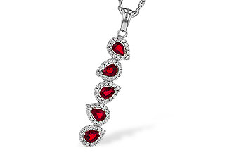 E292-90454: NECKLACE .90 TW RUBY 1.14 TGW