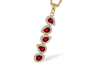 E292-90454: NECKLACE .90 TW RUBY 1.14 TGW