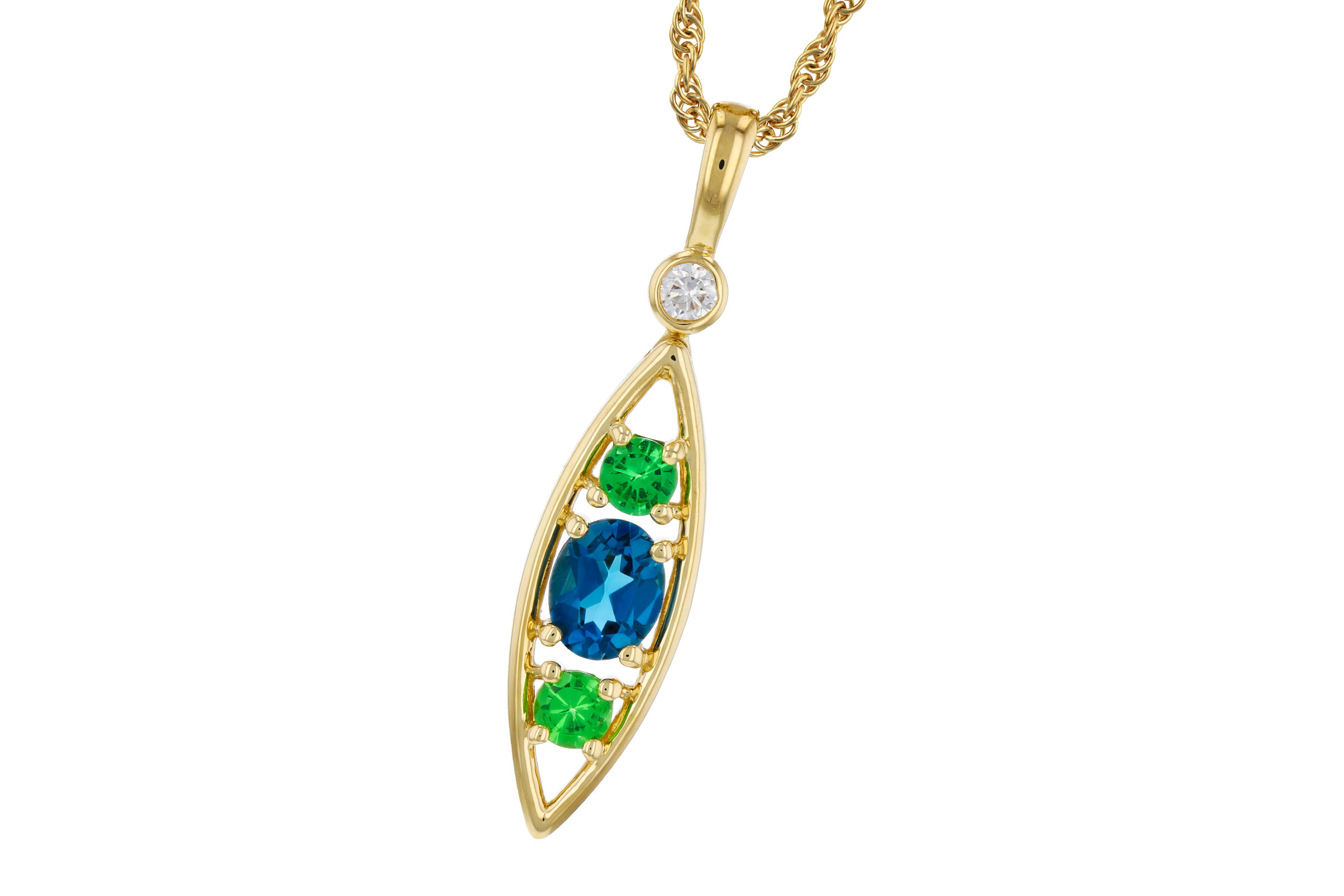 E293-74954: NECKLACE .54 SEMI-PREC (LBT & GR.GT) .58 TGW