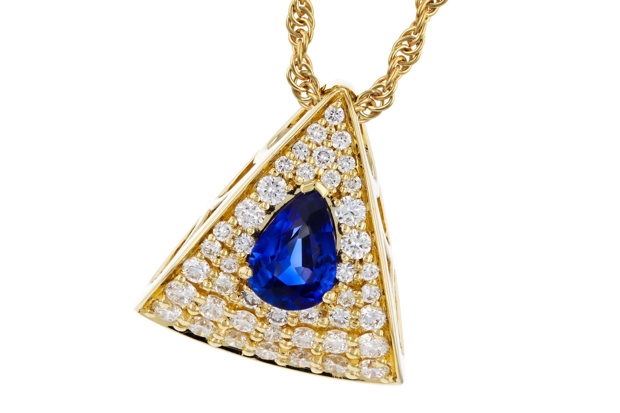 E293-74990: NECKLACE .51 SAPPHIRE .85 TGW (6x4MM SA)