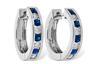 F019-21281: EARRINGS .59 SAPP 1.02 TGW