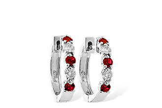 F019-21299: EARRINGS .33 RUBY .52 TGW