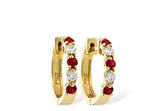F019-21299: EARRINGS .33 RUBY .52 TGW