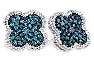 F292-86808: EARRINGS .50 TW BLUE DIAS