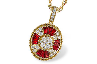 F292-88635: NECKLACE .54 TW RUBY .78 TGW