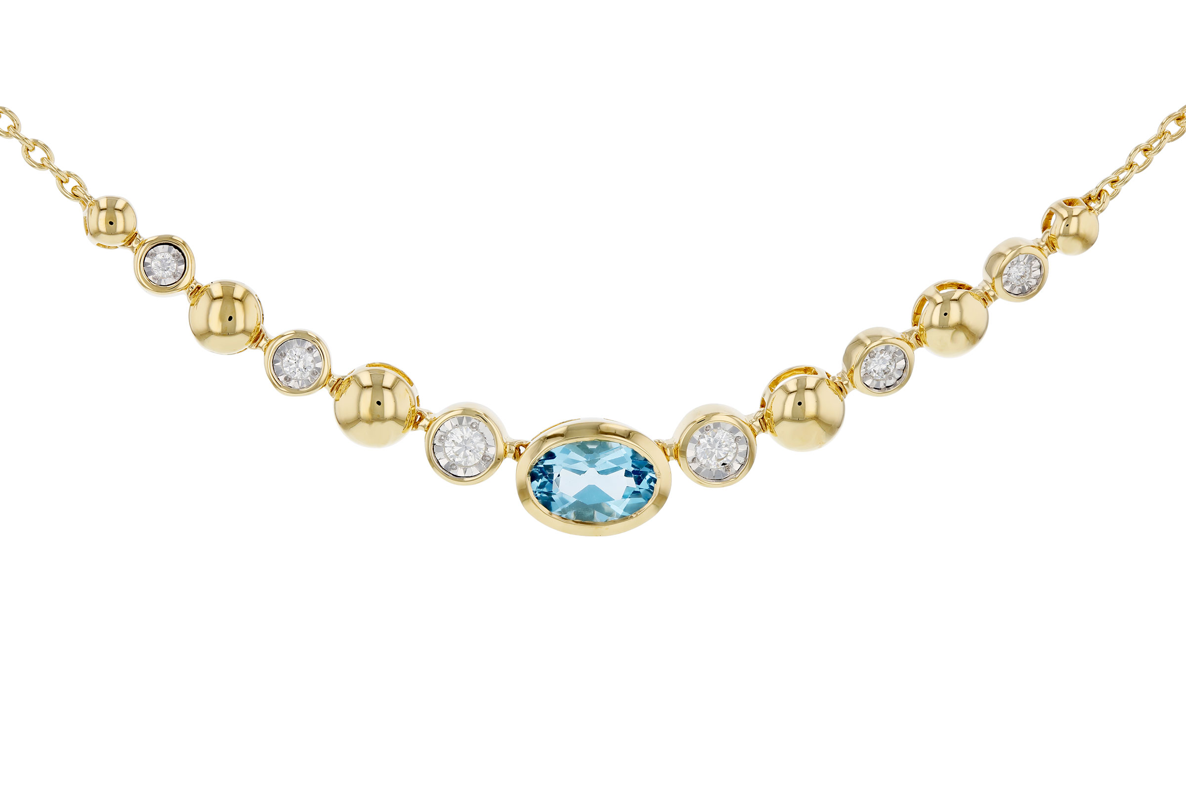 F293-74063: NECKLACE .83 SWISS BLUE TOPAZ .95 TGW (17")