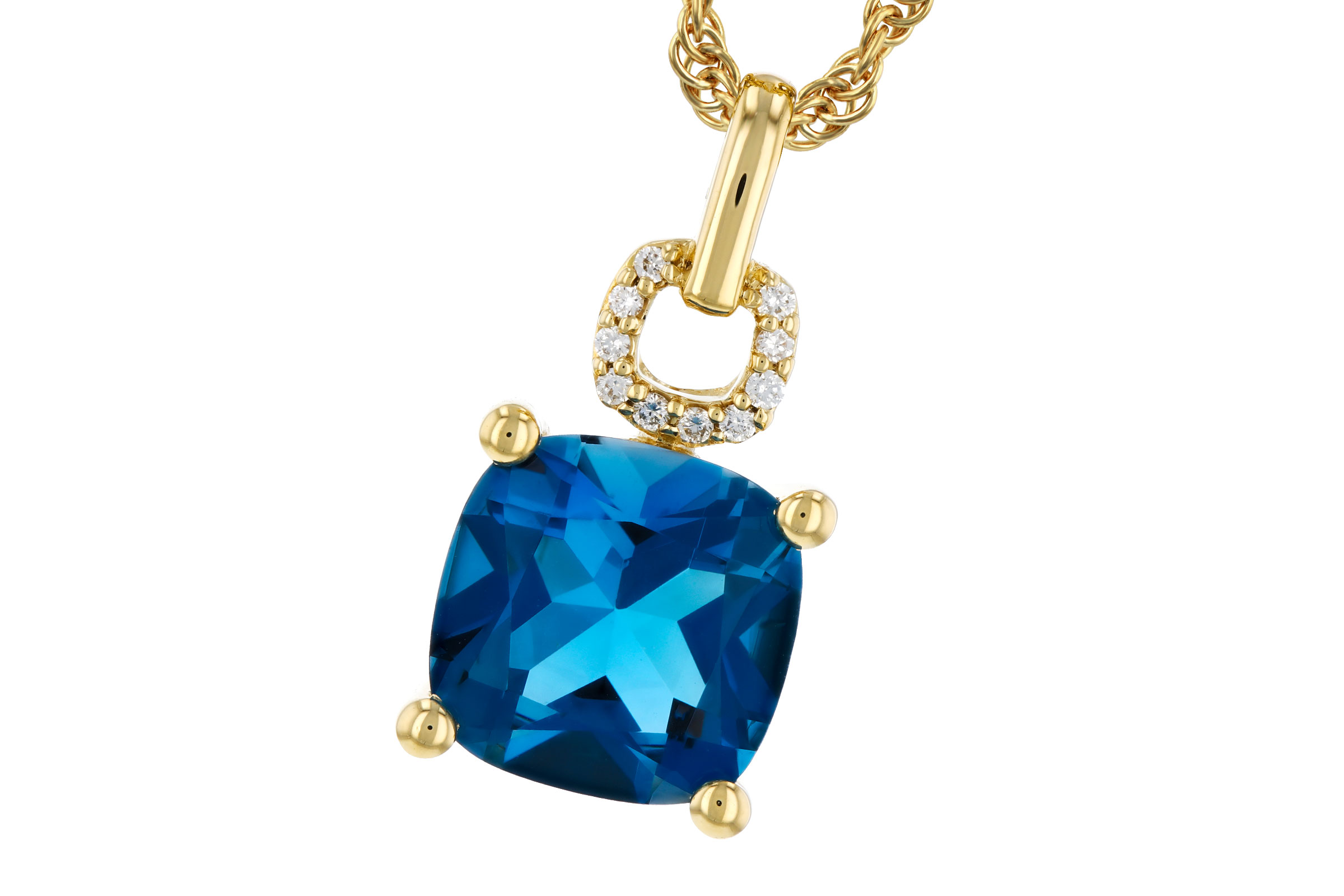 F293-74954: NECK 2.16 LONDON BLUE TOPAZ 2.18 TGW (8MM LBT)