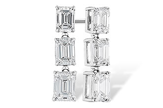 G291-92263: EARRINGS 1.12 TW EMERALD CUTS